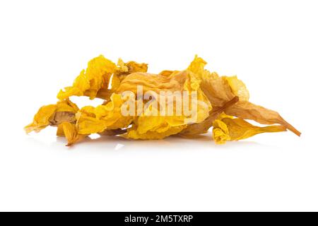 yellow flower dried isolated on white background Stock Photo