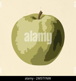 Vectorized green apple fruit sticker design resource Stock Vector