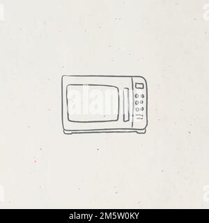 Doodle kitchen microwave vector Stock Vector