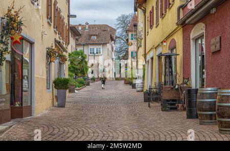 historic centre of the municipality of Eppan at the South Tyrolean wine route - Appiano, Bolzano  in South Tyrol, Trentino Alto Adige - Italy Stock Photo