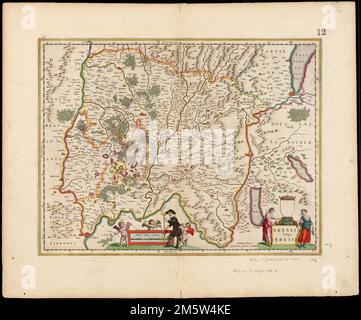 Bressia = vulgo Bresse. Map of the former Bresse province, in the modern-day regions of Rhône-Alpes, Burgundy, and Franche-Comté. Verso is blank. Text in French and Latin. Cataloging, conservation, and digitization made possible in part by The National Endowment for the Humanities: Exploring the human endeavor. Part of composite portfolio atlas with title 'Collection of old maps.' Boston Public Library copy stamped '12.'.. Vulgo Bresse Collection of old maps. Vulgo Bresse Collection of old maps, France  , Rhône-Alpes  ,former administrative division  France  , Burgundy  ,former administrativ Stock Photo