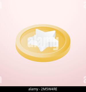 Star emoticon social sticker vector Stock Vector