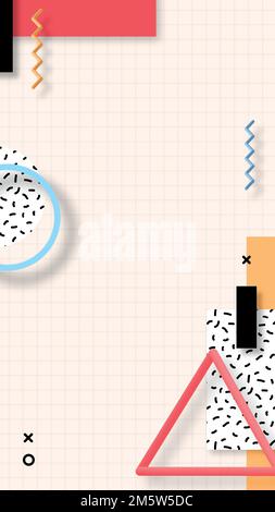 Colorful geometric Memphis social banner vector Stock Vector