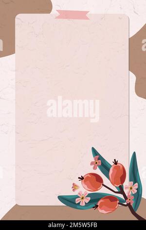 Hypercicum berries frame with washi tape vector Stock Vector