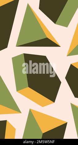 Retro green geometrical shape patterned background vector Stock Vector