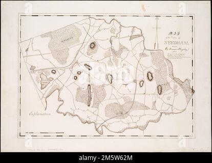 Map of the town of Needham, Mass , Needham Mass., Maps, Manuscript ...