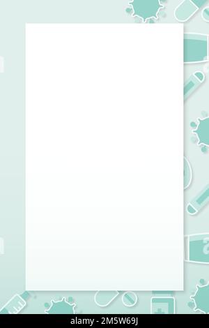 Clean medical background with frame vector Stock Vector