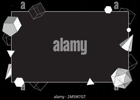 Gray geometric frame on black background vector Stock Vector