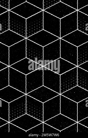 Cubic Pattern Background Seamless 3D geometric cubic pattern on a black background design vector ...