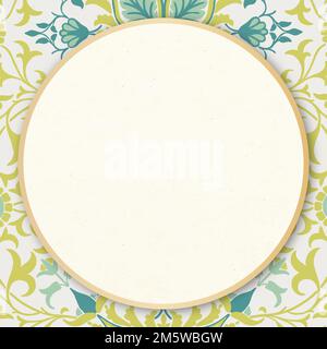 Vintage ornamental frame vector floral border William Morris style Stock Vector