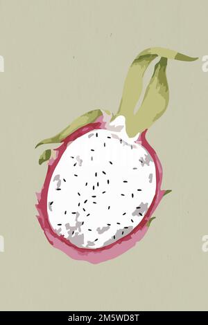 Vectorized half of a dragonfruit design element Stock Vector