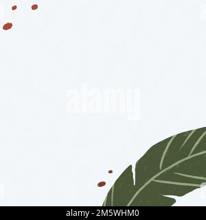 Banana leaf frame on a light blue background Stock Vector