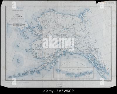 Map of Alaska. Relief shown by spot heights. Inset: [Aleutian and ...
