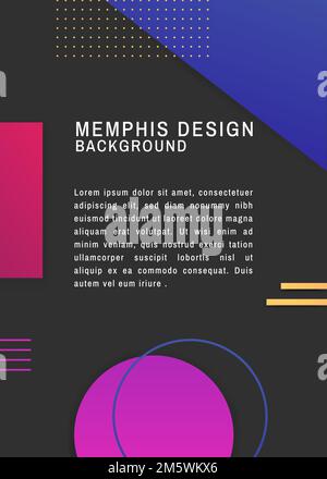 Colorful geometric black memphis background vector Stock Vector