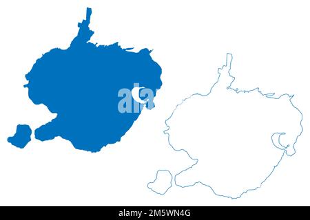 Lake Naivasha (Africa, Republic of Kenya) map vector illustration, scribble sketch map Stock Vector