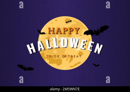 Full moon pattern on purple Halloween background vector Stock Vector