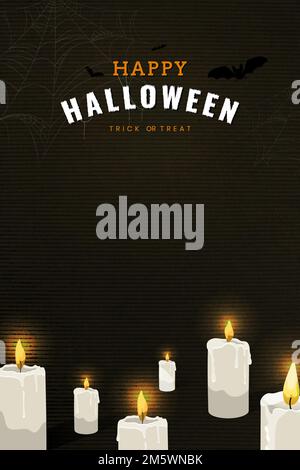 Happy Halloween candle elements on black background vector Stock Vector
