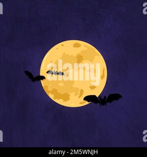 Full moon pattern on purple Halloween background vector Stock Vector