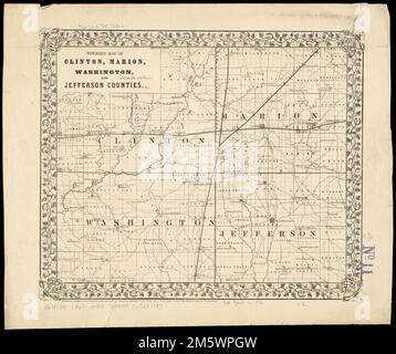 Township map of Clinton, Marion, Washington, and Jefferson Counties. In lower right: 78. Stamped in purple in upper right: No. 11. Part of a collection of maps of Illinois counties.... , Illinois  , Clinton  ,county  Illinois  , Jefferson  ,county  Illinois  , Marion  ,county  Illinois  , Washington  ,county Stock Photo