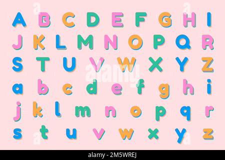3d english letter set vector Stock Vector