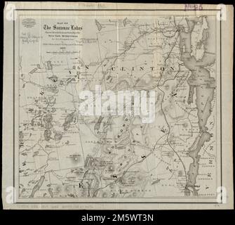 Map of the Saranac Lakes : prepared from Dr. Ely's large pocket map of the New York wilderness for D.L. Fouquet & Son. Covers the Saranac River and part of the Adirondacks. Relief shown by hachures and spot heights... Saranac Lakes. Saranac Lakes, New York  , Adirondack Mountains New York  , Saranac  ,river  New York  , Franklin  ,county   , Lower Saranac Lake New York  , Franklin  ,county   , Middle Saranac Lake New York  , Franklin  ,county   , Upper Saranac Lake Stock Photo