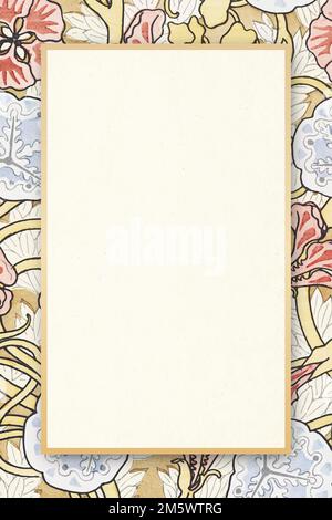 Rectangle antique floral frame vector copy space Stock Vector