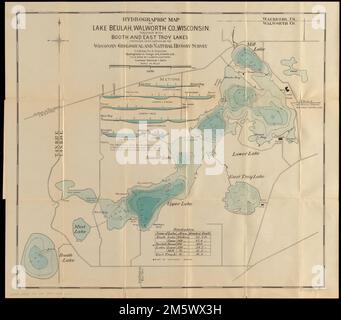 Hydrographic map of Lake Beulah, Walworth Co., Wisconsin, together with ...