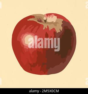 Vectorized red apple fruit sticker design resource Stock Vector