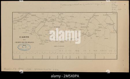 Carte des chemins de fer Belges. Includes Profil en longueur.... , Belgium Stock Photo