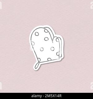 Polka-dot textile cooking gloves sticker vector Stock Vector