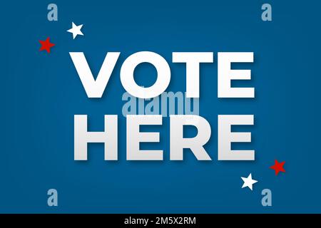 Vote here message typography vector Stock Vector