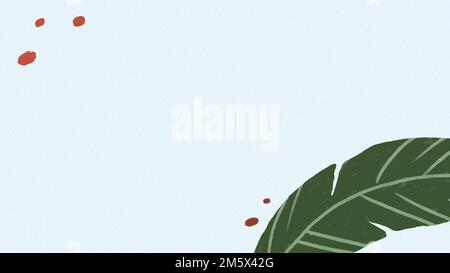 Banana leaf frame on a light blue background Stock Vector