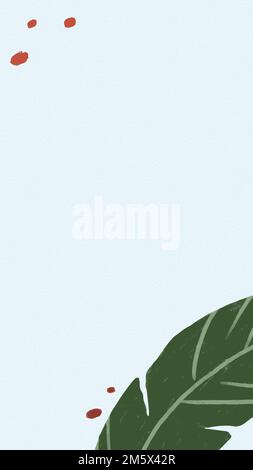 Banana leaf frame on a light blue background Stock Vector
