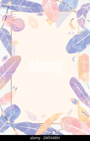 Rectangular Bohemian style frame vector Stock Vector