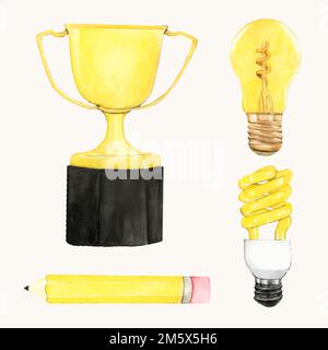 Hand drawn strategy and team stickers set vector Stock Vector