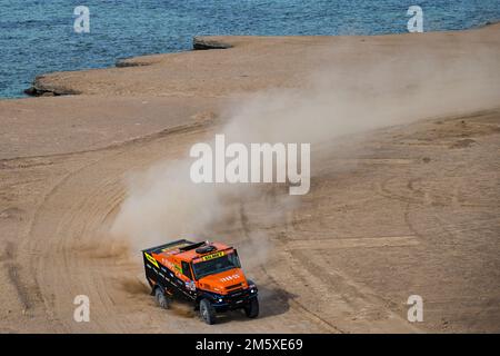 501 MACIK Martin (cze), TOMASEK Frantisek (cze), SVANDA David (cze), MM Technology, Iveco, Trucks, FIA W2RC, action during the Prologue of the Dakar 2023, on December 31, 2022 near Yanbu, Saudi Arabia - Photo Eric Vargiolu / DPPI Stock Photo