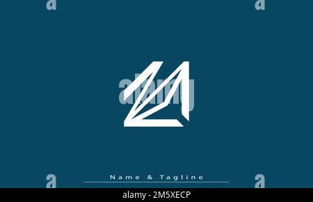 Alphabet letters Initials Monogram logo NM , MN Stock Vector