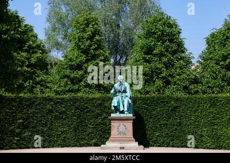 The Hans Christian Andersen statue in the Kings garden in Copenhagen, Denmark Stock Photo