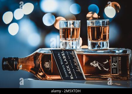 Johnnie Walker Black Label Scotch Whisky Stock Photo