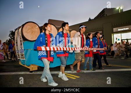 Taiko Drums at the Obon Festival in Little Tokyo, Los Angeles, CA H Stock Photo