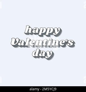 Happy valentine's day retro bold love theme font styillustration Stock Vector