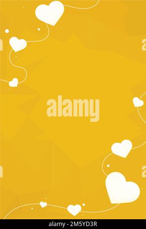 Vector heart string yellow border frame Stock Vector