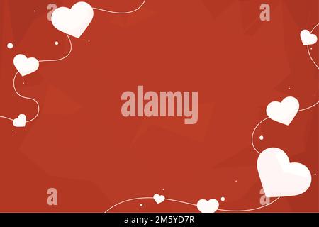 Vector heart string border geometric pattern background Stock Vector