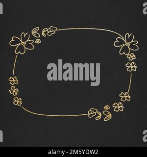 Vector gold effect floral border Stock Vector