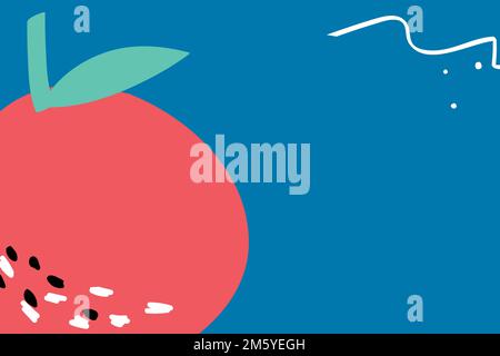 Apple fruit on a blue background design resource Stock Vector