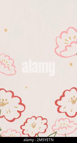 Chinese National Day flower border frame vector Stock Vector