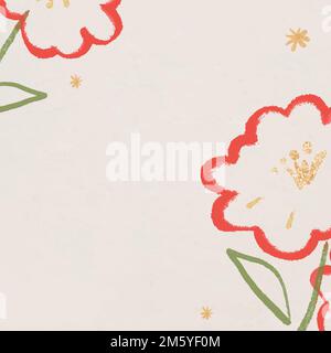 Chinese National Day flower border frame vector Stock Vector