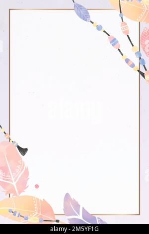 Rectangular Bohemian style frame vector Stock Vector