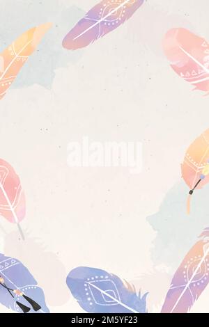 Rectangular Boho style frame vector Stock Vector