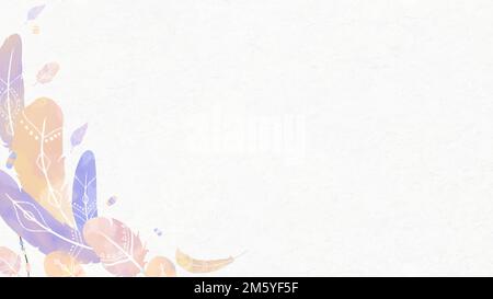 Watercolor feather side border vector Boho style Stock Vector Image ...